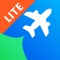 Plane Finder Free shows live moving planes on a worldwide map