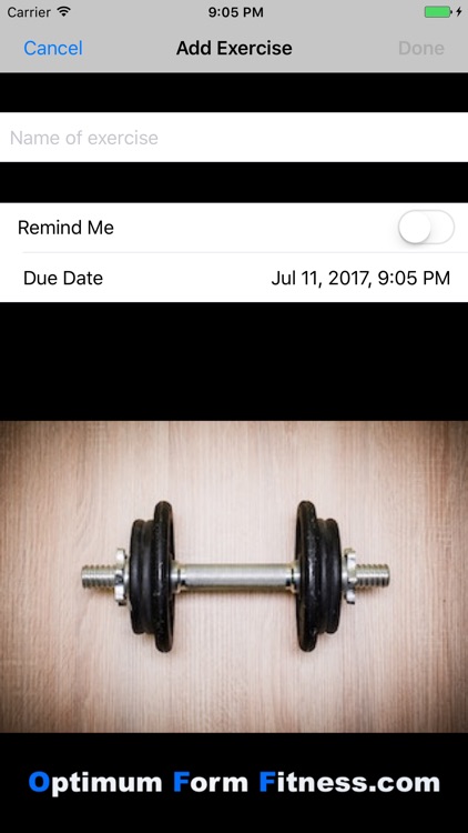 Workout Reminder