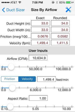 HVAC Duct Sizer screenshot 3