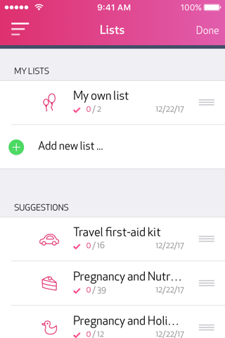 BabyCheck - Todos and Task - náhled