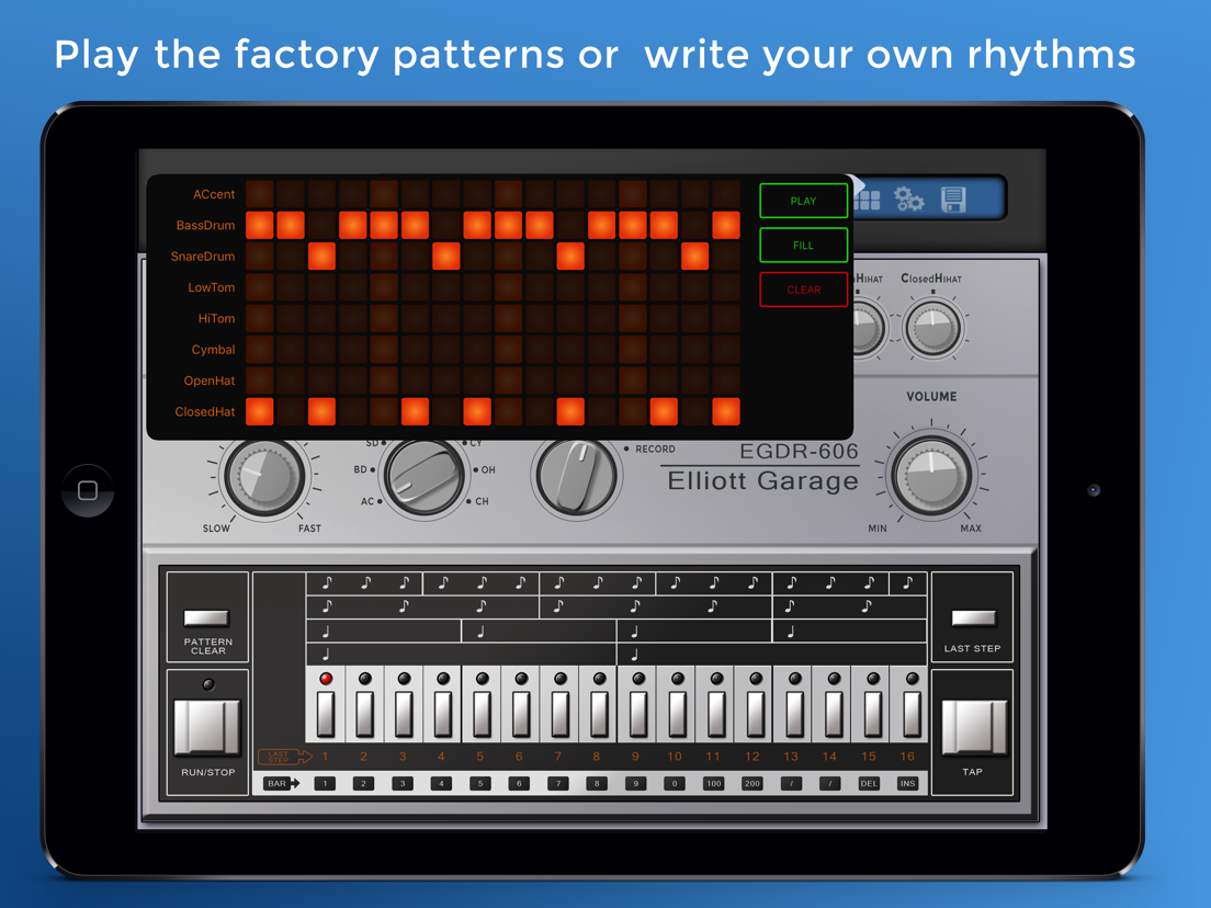 EGDR606 606 Drum Machine App voor iPhone, iPad en iPod touch