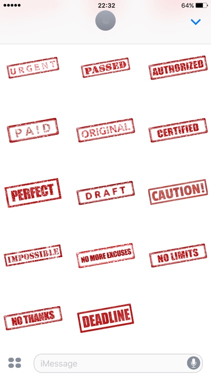 Red Rubber Stamp Stickers