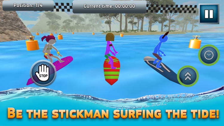 Stickman Surfboard Sports Race