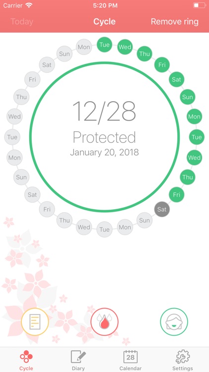 Contraceptive Ring Diary