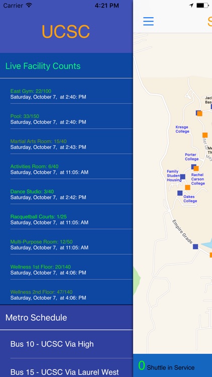 UCSC Tracker - BUS & GYM