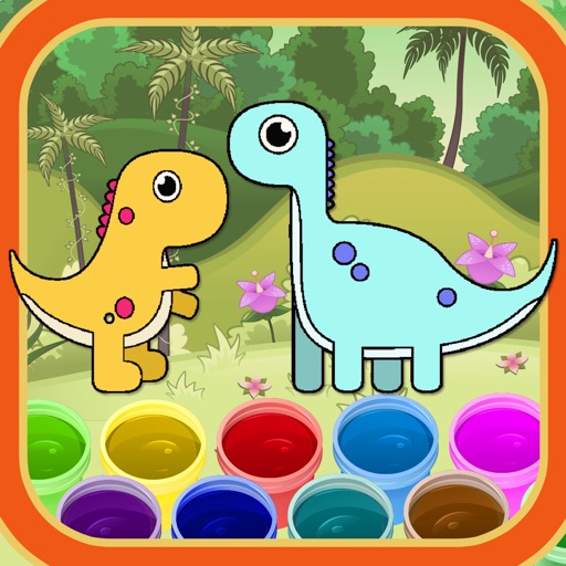 Funny Coloring For Dinosaur Icon