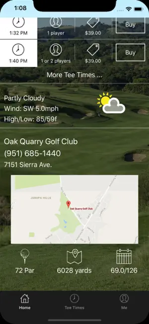 Captura de Pantalla 2 Oak Quarry Golf Club Tee Times iphone