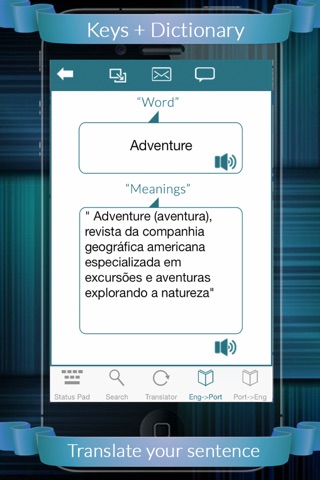 Portuguese Keys+Dictionary screenshot 4