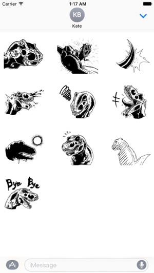 Black and White T-Rex Sticker(圖3)-速報App