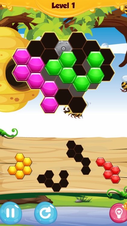 Honey Bee: Hexagon Hive Puzzle