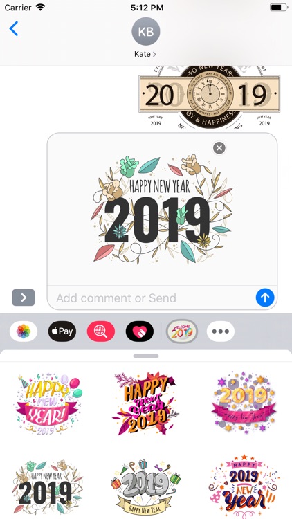 Welcome Year 2019 Stickers