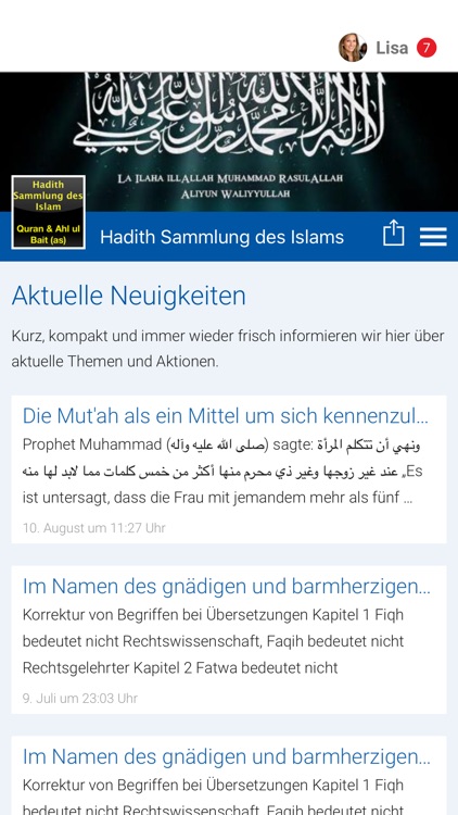 Hadith Sammlung des Islams