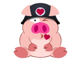 Cute Piggy Commando Stickers