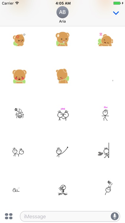 Animated Cute Bear - Stick Man - Tree Sticker