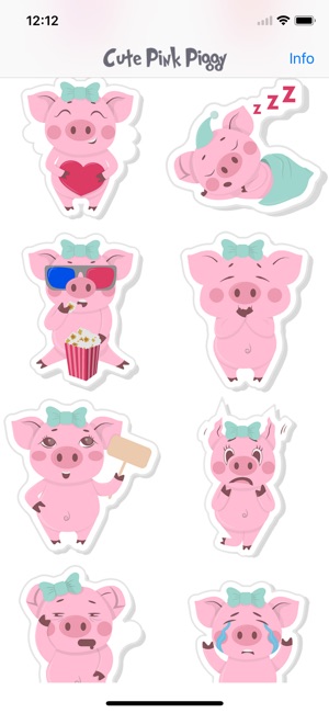 Pink Piggy Animated Stickers(圖3)-速報App