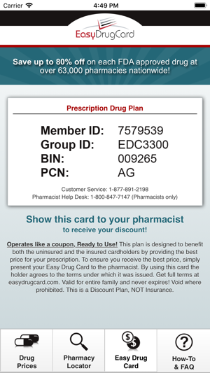 Easy Drug Card