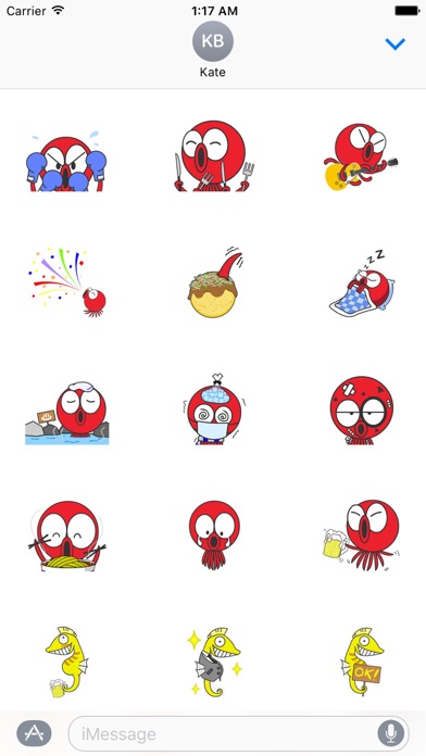 Red Octopus Sticker screenshot 2