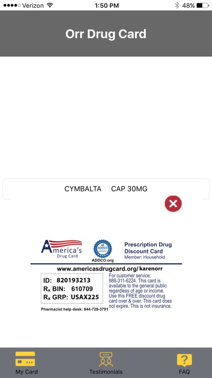 Orr Drug Card