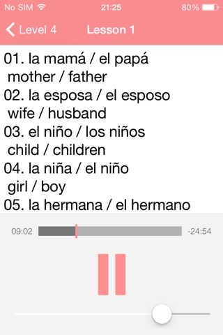 Learn Spanish language with audio course manager screenshot 4