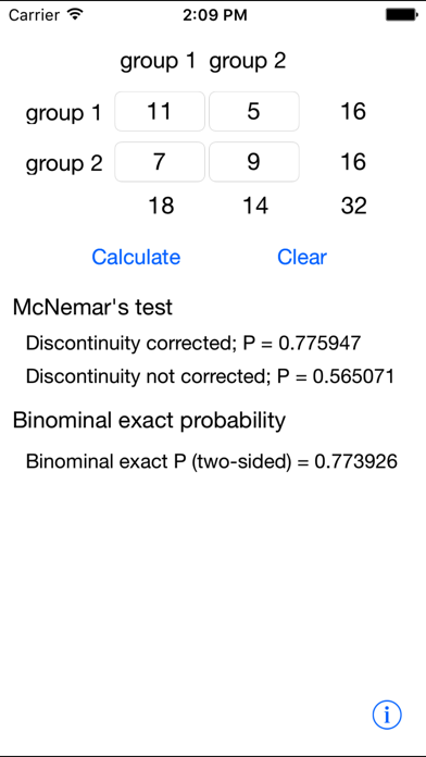 McNemar screenshot1