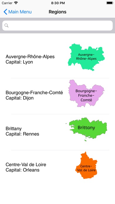France Regions and Capitals screenshot 2