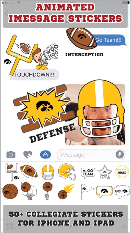 University of Iowa Hawkeyes Animated+Stickers