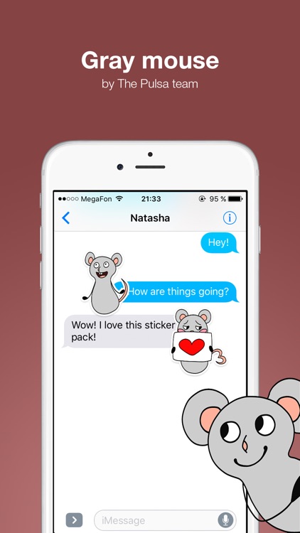 Gray mouse - Cute stickers