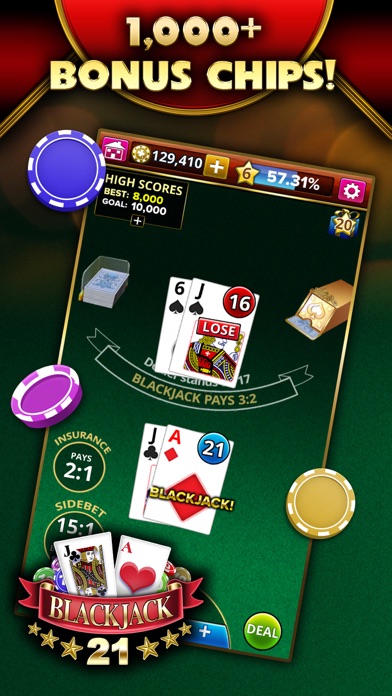 Blackjack 21 - Platinum Player screenshot 1