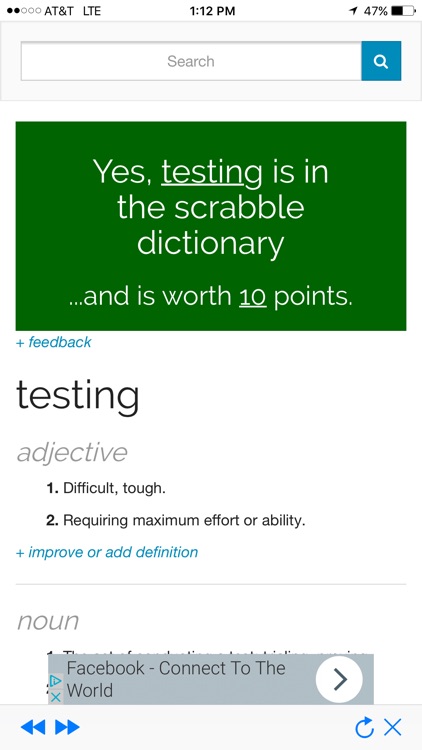 Word Game Dictionary Lookup