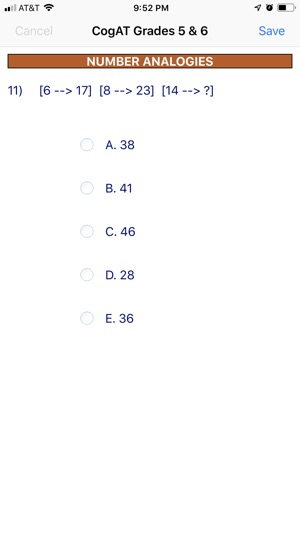 CogAT Grades 5 & 6(圖3)-速報App