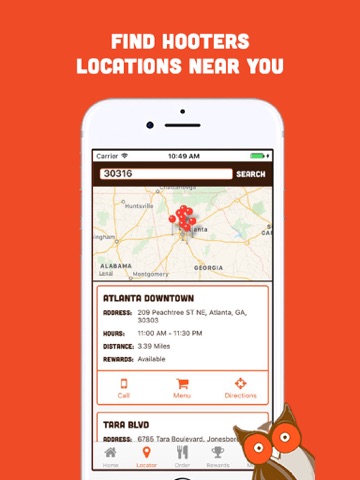 Hooters App screenshot 2