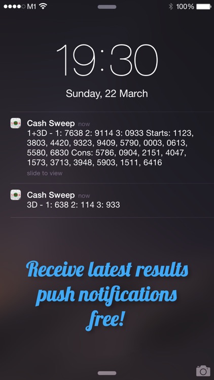 Special Cash Sweep Results