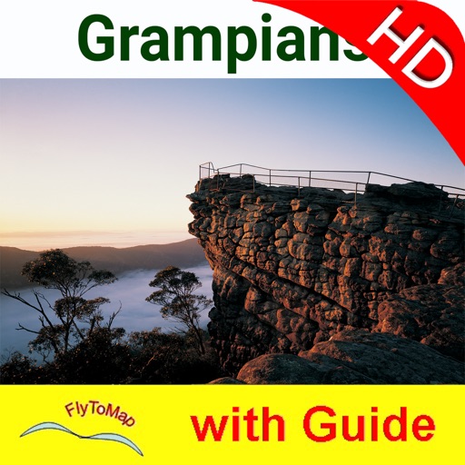 Grampians NP HD GPS and outdoor map with guide icon