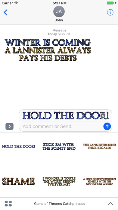 Game of Thrones Catchphrases screenshot 2