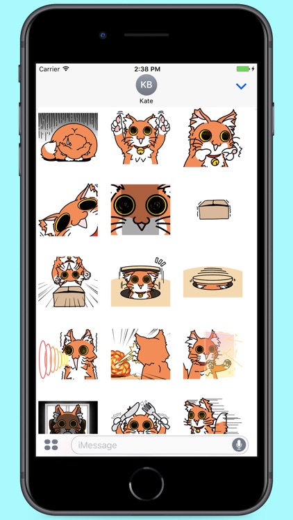 Orange Fluffy Cat Stickers