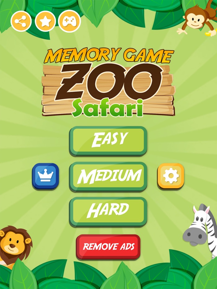 Animals Memory Game-Zoo Safari