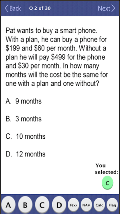 FL FAS Algebra I Practice Test screenshot 3