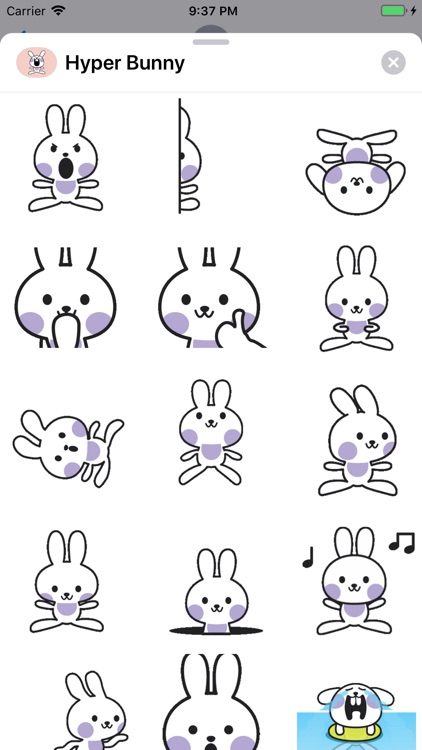 Hyper Bunny Animted Stickers