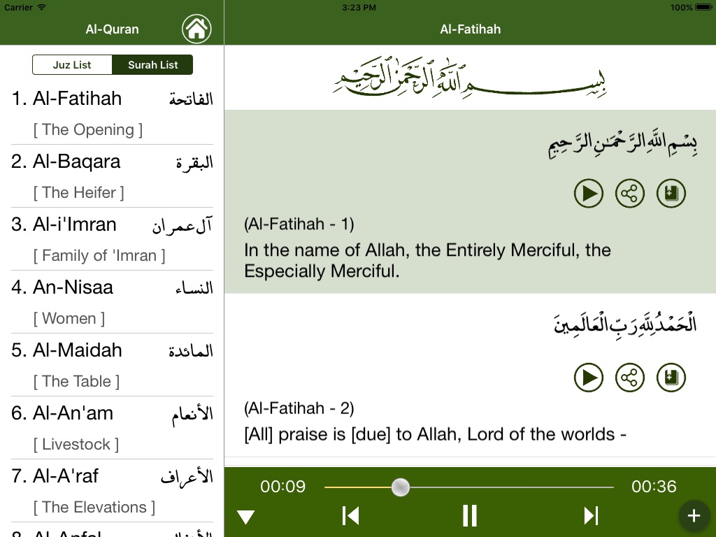 Al-Quran English screenshot 2