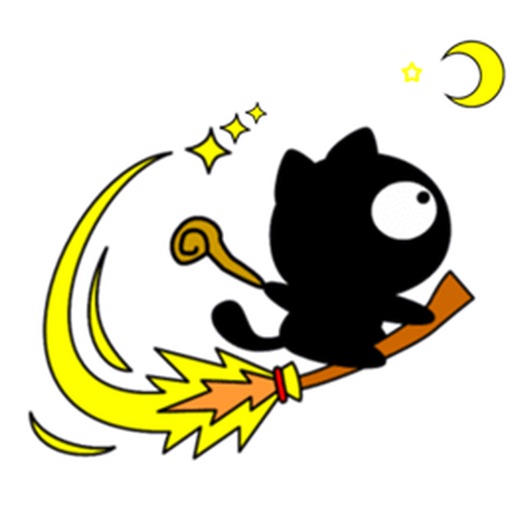 Cute Wizard Black Cat Sticker icon