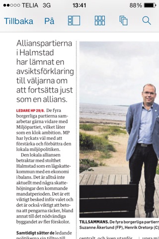Hallandsposten E-tidning screenshot 3