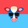 USA Red White Blue Patriot Cow