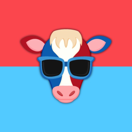 USA Red White Blue Patriot Cow icon