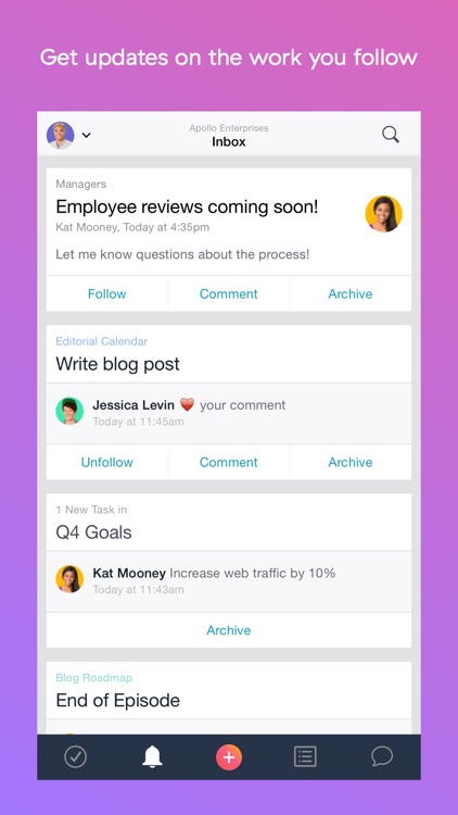 Asana: organize tasks & work