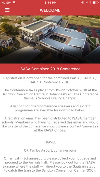 ISASA 2018 Combined Conference screenshot 2
