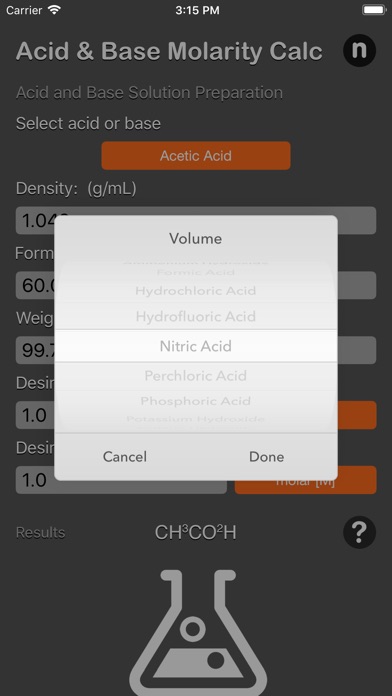 Acid and Base Molarity Calc screenshot 3