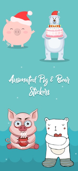 Animated Pig & Bear Stickers