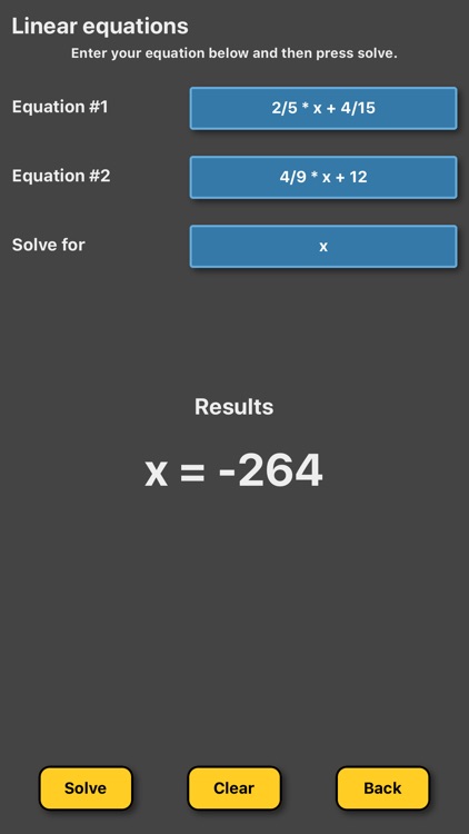 Equation Solver linear algebra
