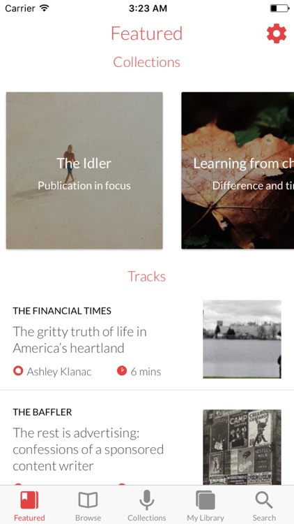 curio.io: top audio articles screenshot-0