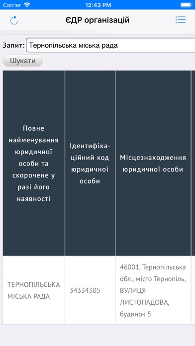 ЄДР організацій України screenshot 2